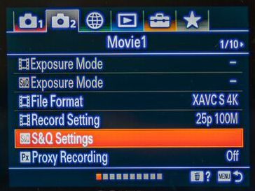 Alpha 7C S&Q setting