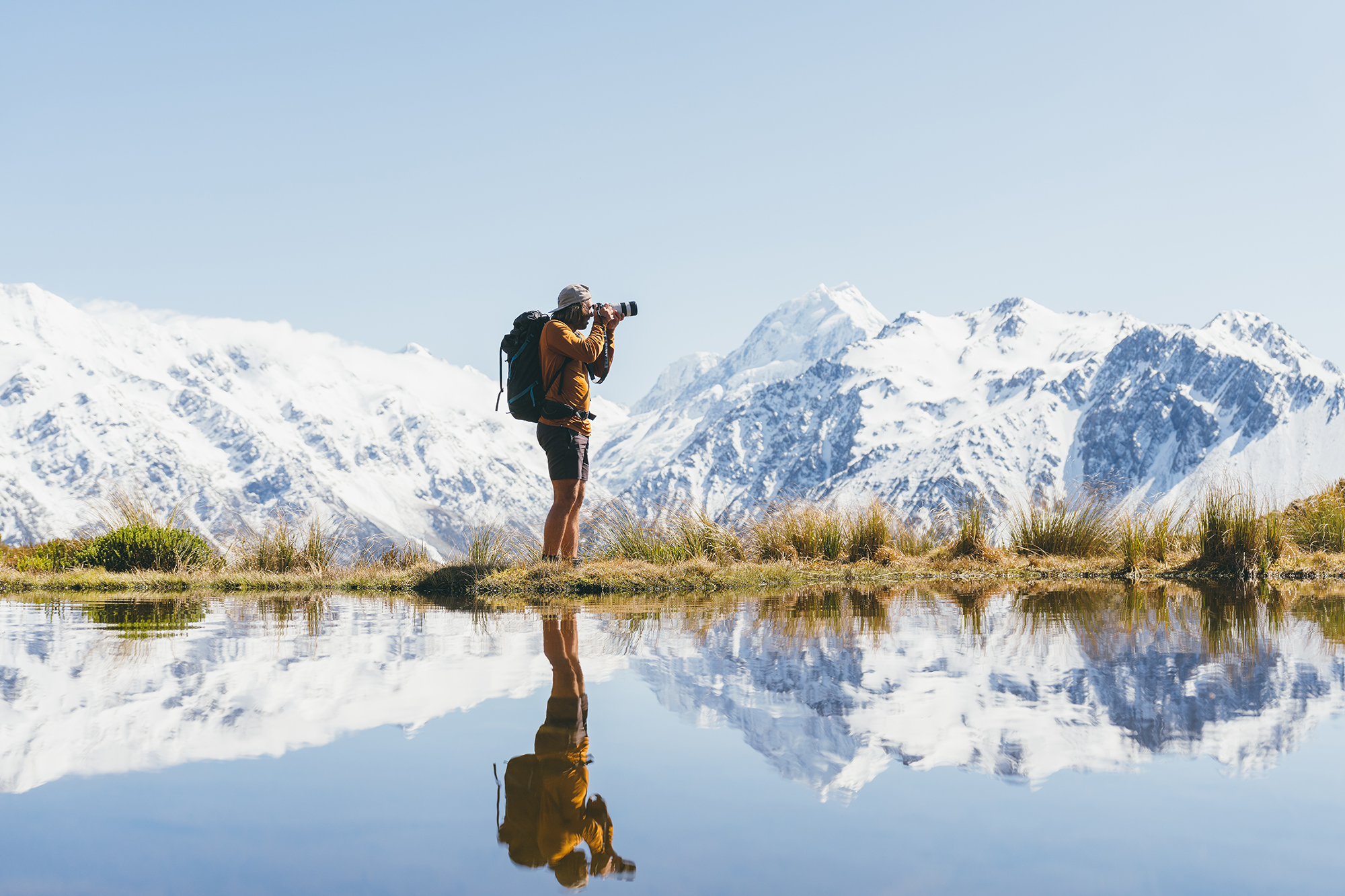 Mountain reflecting on water